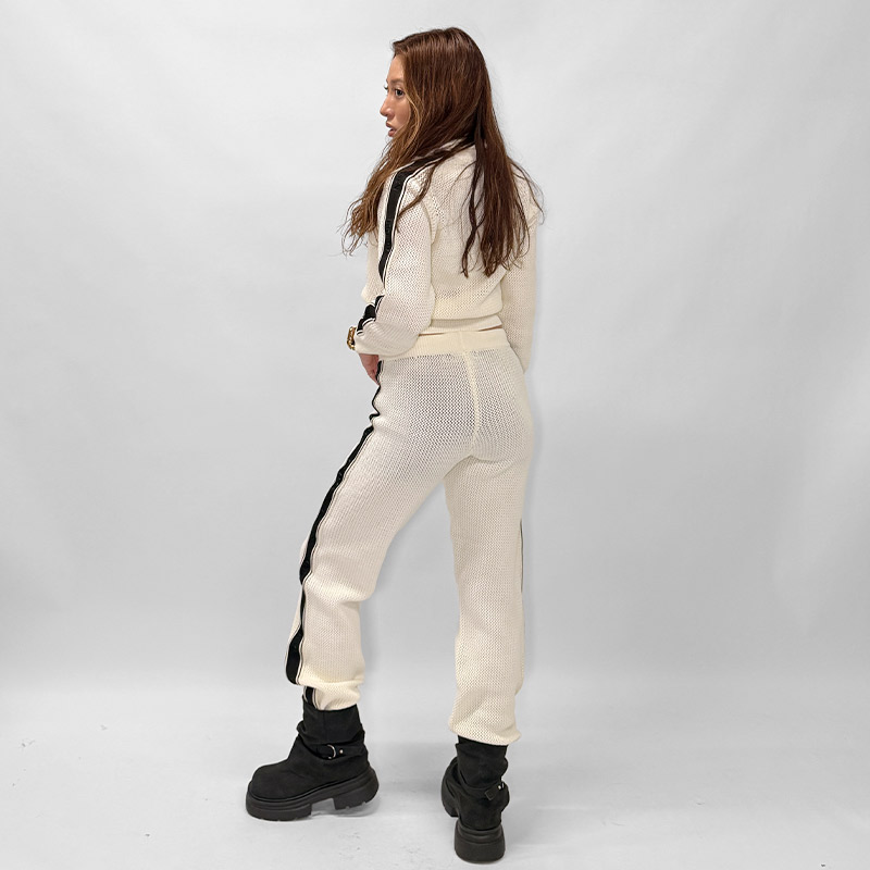 CROCHET TRACK PANTS -WHITE- (LADIES)