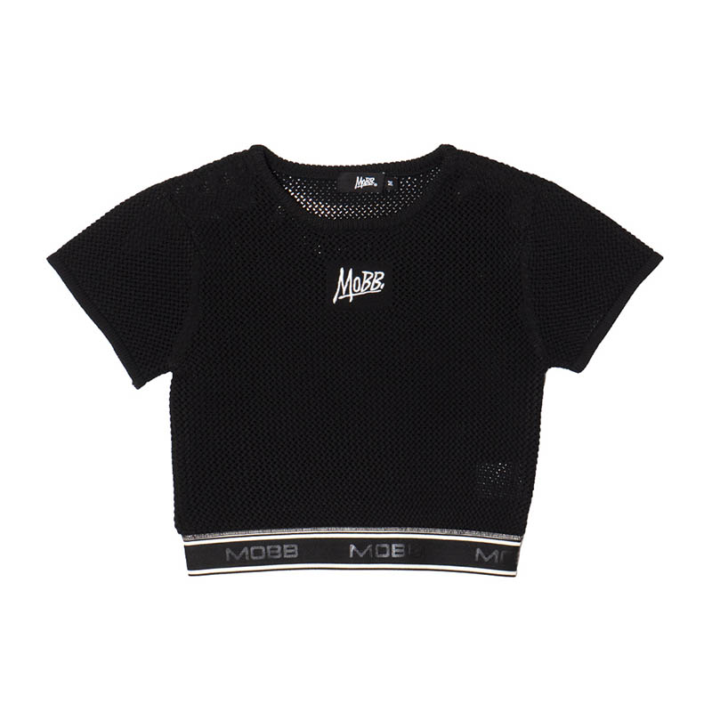 CROCHET TRACK T-SHIRTS -BLACK- (LADIES/KIDS)