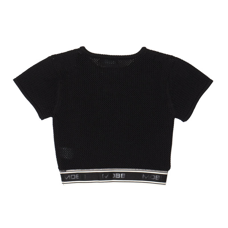 CROCHET TRACK T-SHIRTS -BLACK- (LADIES/KIDS)