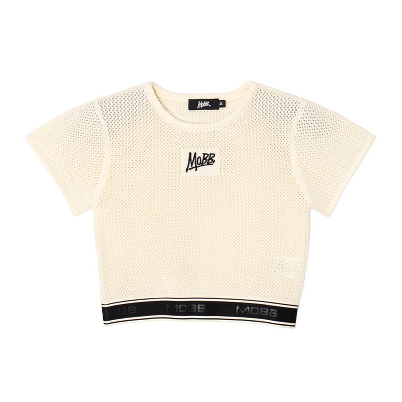 CROCHET TRACK T-SHIRTS -WHITE- (LADIES/KIDS)