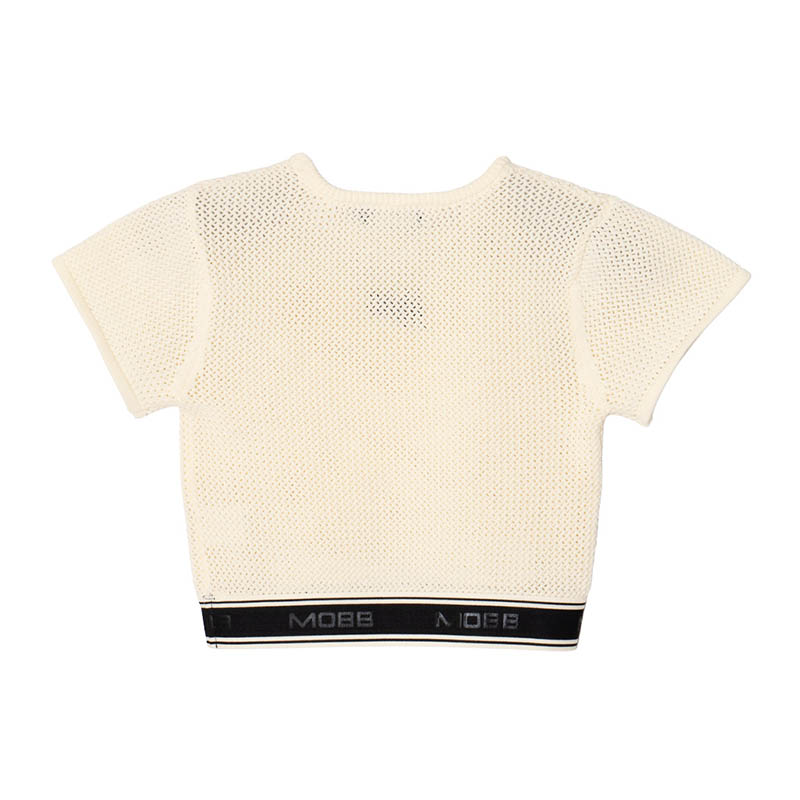 CROCHET TRACK T-SHIRTS -WHITE- (LADIES/KIDS)