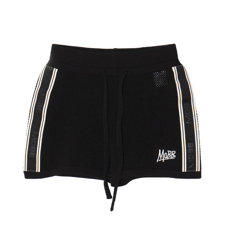 CROCHET TRACK SHORTS -BLACK- (LADIES/KIDS)