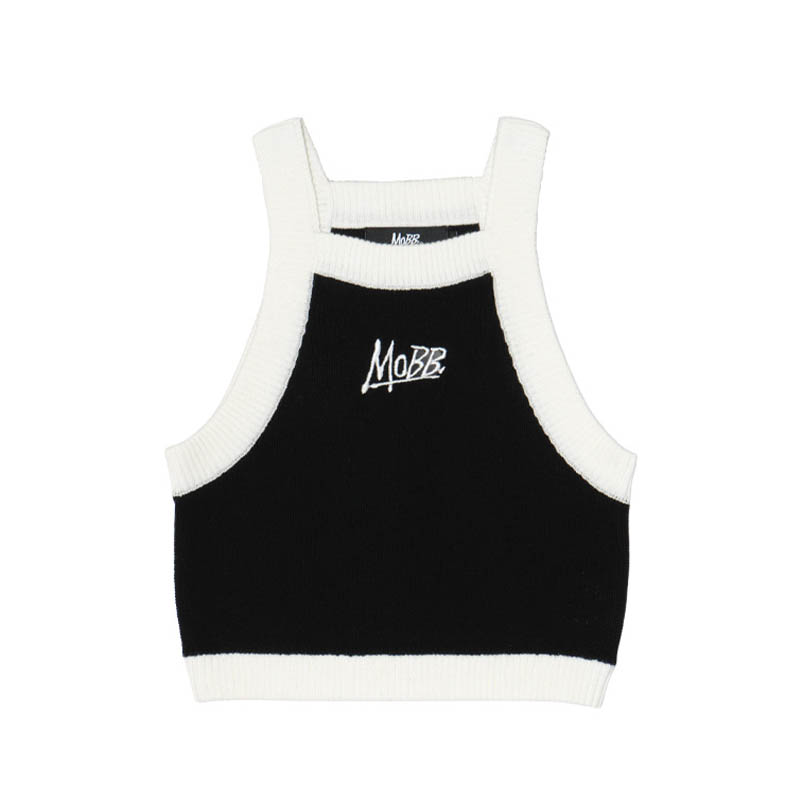 BI-COLOR KNIT TANKTOP -BLACK- (LADIES/KIDS)
