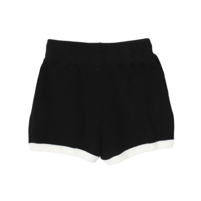 BI-COLOR KNIT SHORTS -BLACK- (LADIES/KIDS)