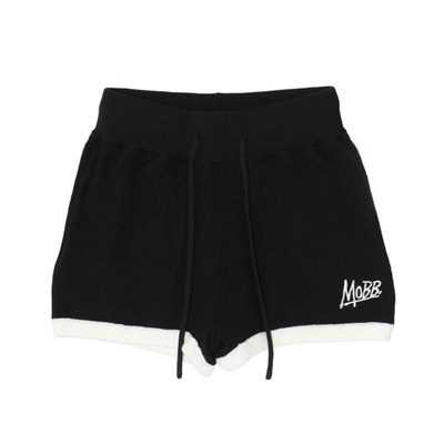 BI-COLOR KNIT SHORTS -BLACK- (LADIES/KIDS)