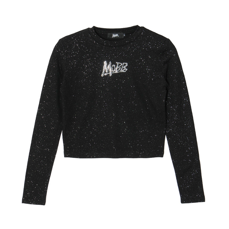 OG STONE GLITTER L/S T-SHIRT -BLACK- (LADIES)