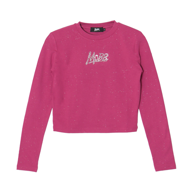 OG STONE GLITTER L/S T-SHIRT -PINK- (LADIES)