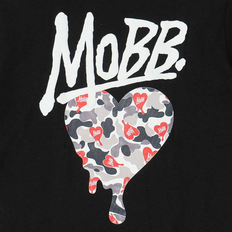 HEART DRIP CAMO T-SHIRT -BLACK- (LADIES/KIDS)