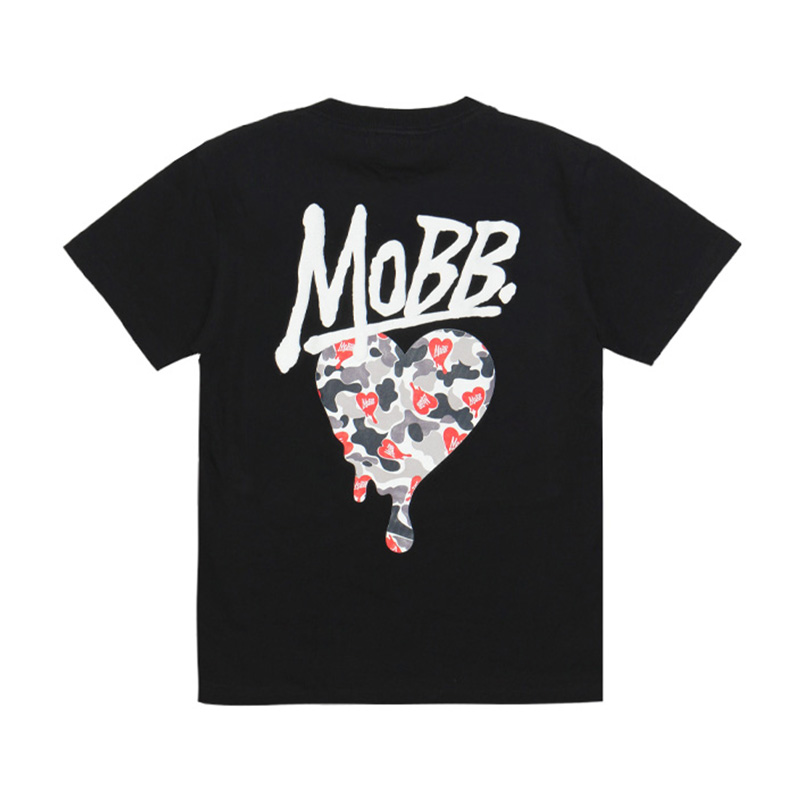 HEART DRIP CAMO T-SHIRT -BLACK- (LADIES/KIDS)