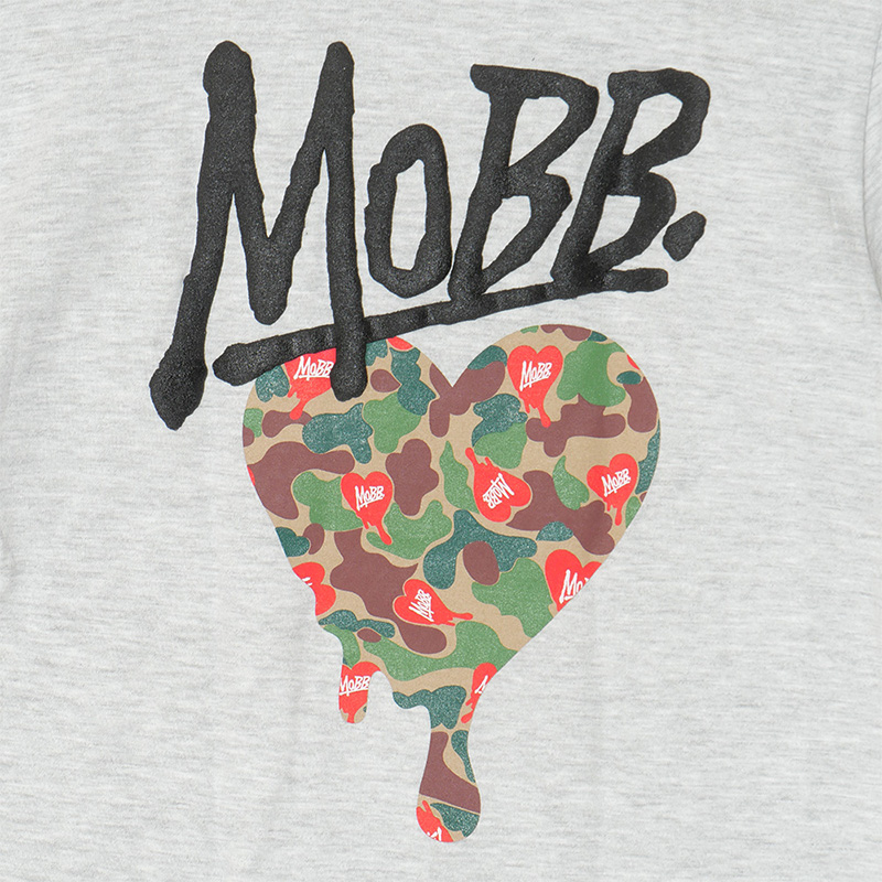 HEART DRIP CAMO T-SHIRT -GREY- (LADIES/KIDS)