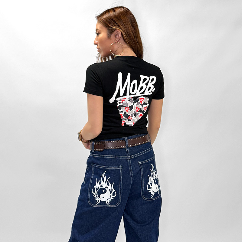 HEART DRIP CAMO T-SHIRT -GREY- (LADIES/KIDS)