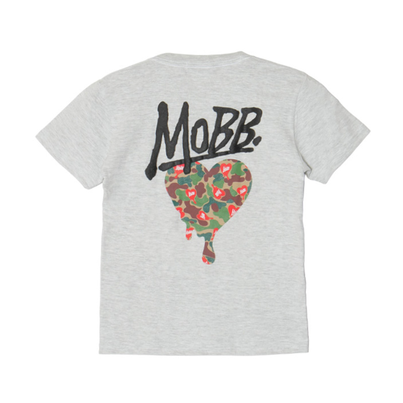 HEART DRIP CAMO T-SHIRT -GREY- (LADIES/KIDS)