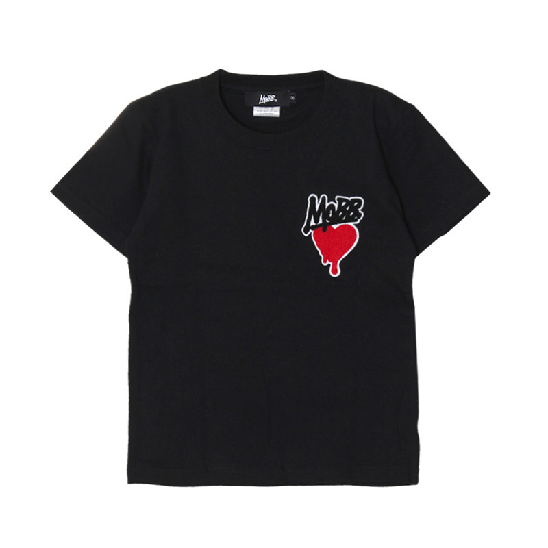 HEART DRIP WAPPEN T-SHIRT -BLACK-(LADIES/KIDS)