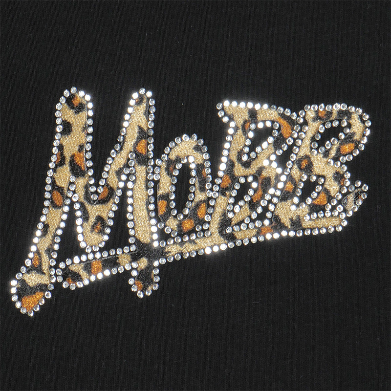 OG TRIM STONE LEOPARD T-SHIRT -BLACK×BEIGE- (LADIES/KIDS)