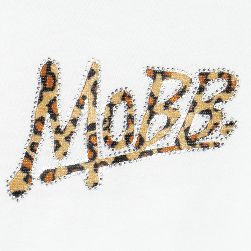 OG TRIM STONE LEOPARD T-SHIRT -WHITE×BEIGE- (LADIES/KIDS)