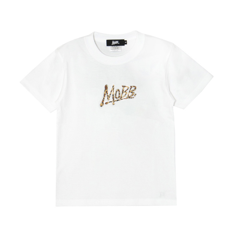 OG TRIM STONE LEOPARD T-SHIRT -WHITE×BEIGE- (LADIES/KIDS)