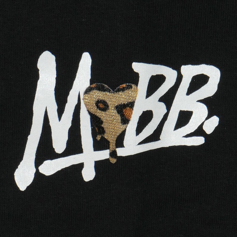 HEART DRIP LEOPARD T-SHIRT -BLACKxBEIGE- (LADIES/KIDS)