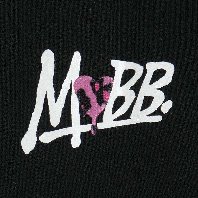 HEART DRIP LEOPARD T-SHIRT -BLACKxPINK- (LADIES/KIDS)