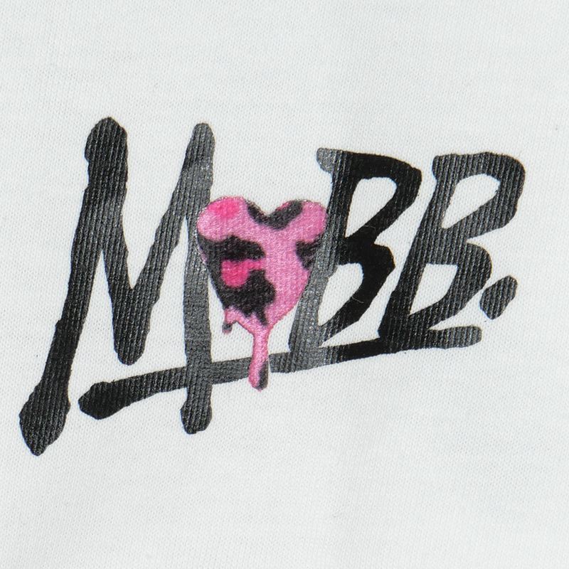 HEART DRIP LEOPARD T-SHIRT -WHITExPINK- (LADIES/KIDS)