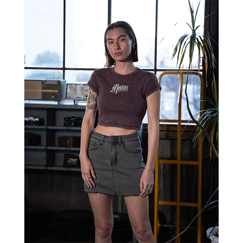 OLD OG PIGMENT CROPPED T-SHIRT -BLACK-(LADIES)
