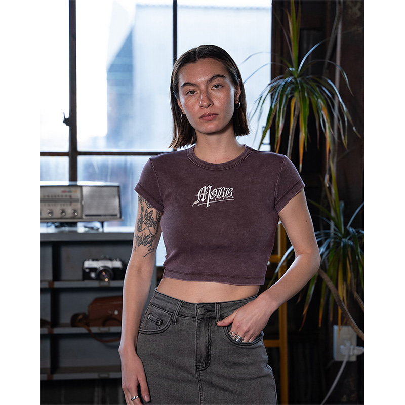 OLD OG PIGMENT CROPPED T-SHIRT -BLACK-(LADIES)
