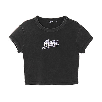 OLD OG PIGMENT CROPPED T-SHIRT -BLACK-(LADIES)