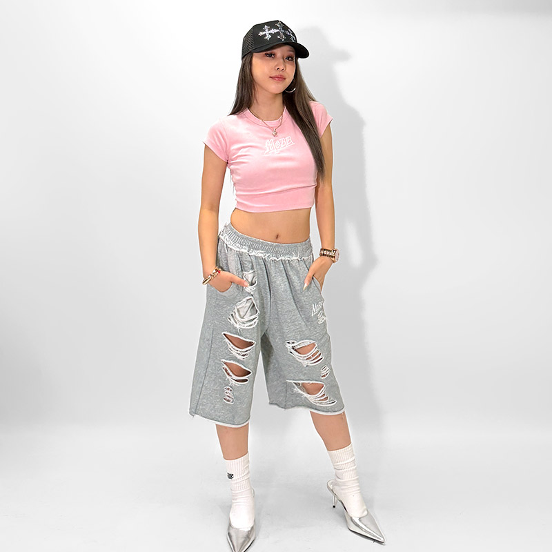 OLD OG PIGMENT CROPPED T-SHIRT -PINK-(LADIES)