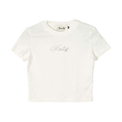 CURSIVE OG STONE CROPPED T-SHIRT -WHITE- (LADIES/KIDS)