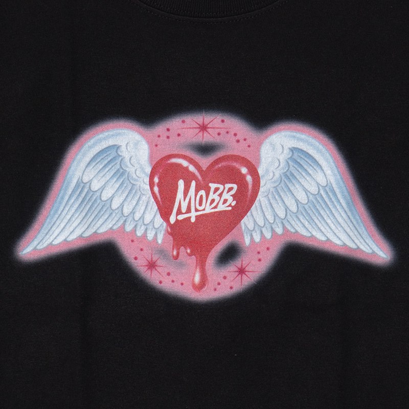 HEART ANGEL T-SHIRT -BLACK- (LADIES/KIDS)