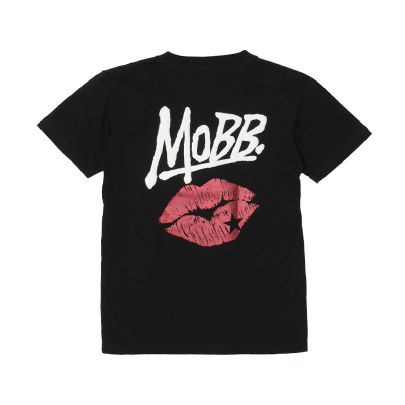 GLITTER KISS T-SHIRT -BLACK- (LADIES/KIDS)