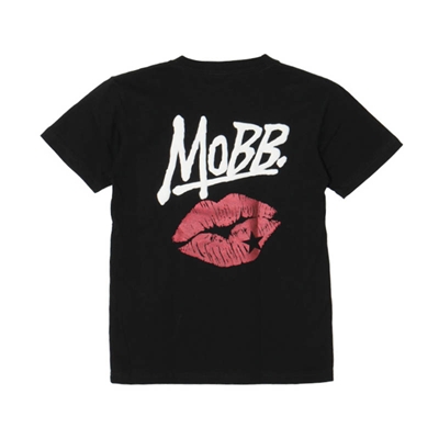 GLITTER KISS T-SHIRT -BLACK- (LADIES/KIDS)