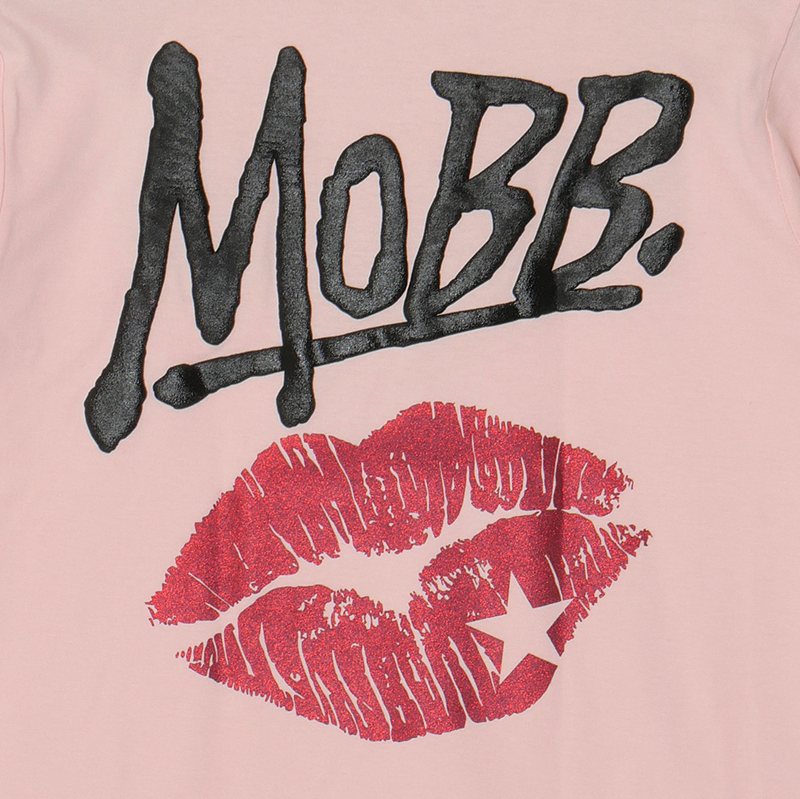 GLITTER KISS T-SHIRT -PINK- (LADIES/KIDS)