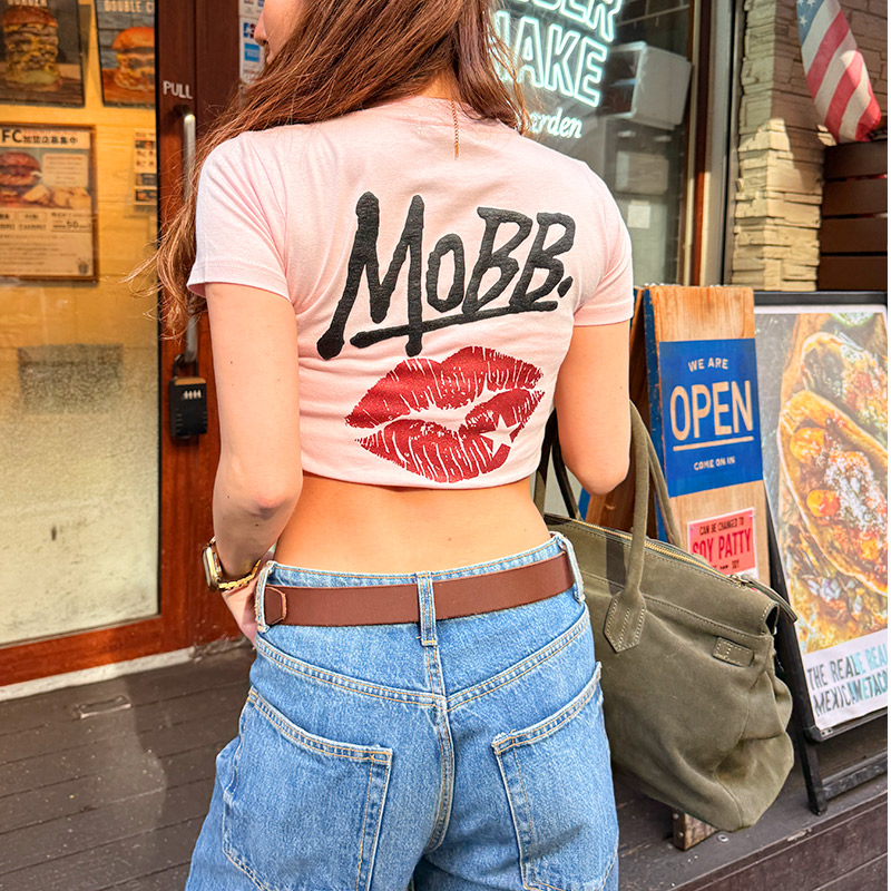 GLITTER KISS T-SHIRT -PINK- (LADIES/KIDS)