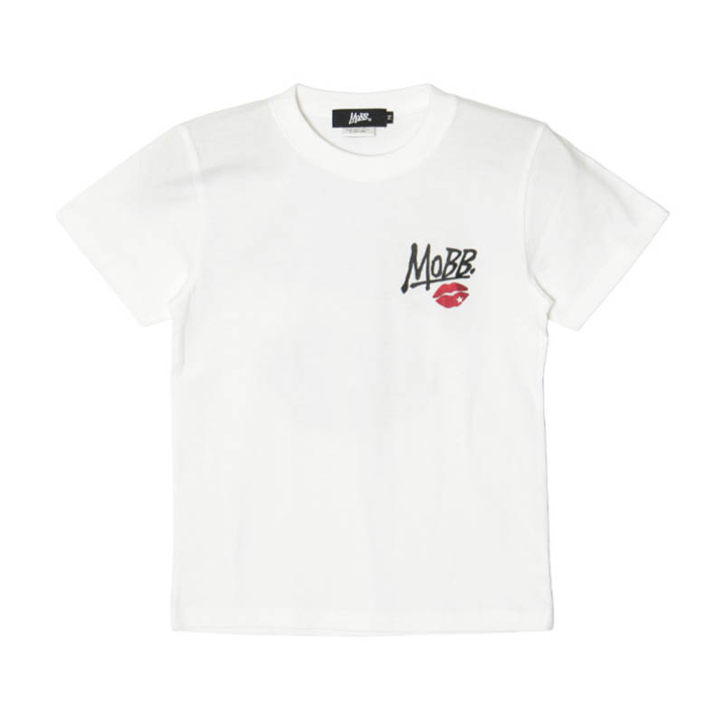 GLITTER KISS T-SHIRT -WHITE- (LADIES/KIDS)