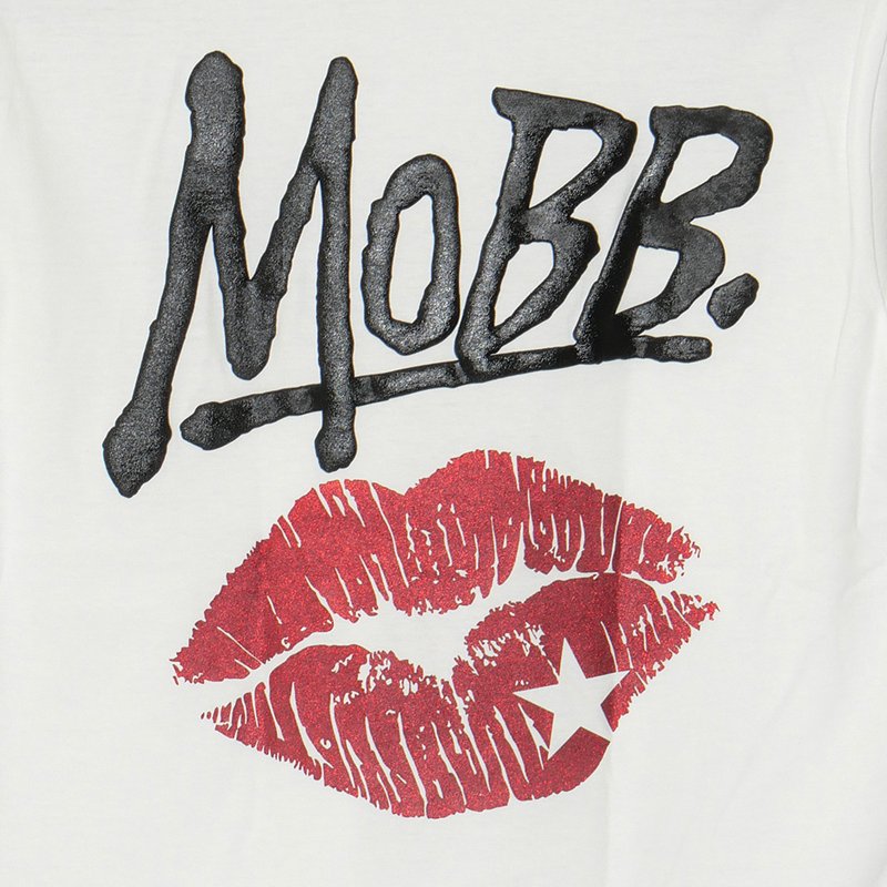 GLITTER KISS T-SHIRT -WHITE- (LADIES/KIDS)