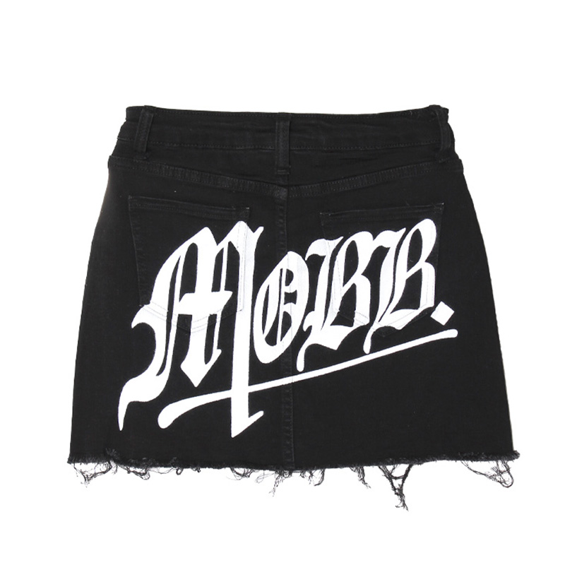 OLD OG DENIM SKORTS -BLACK-(LADIES)