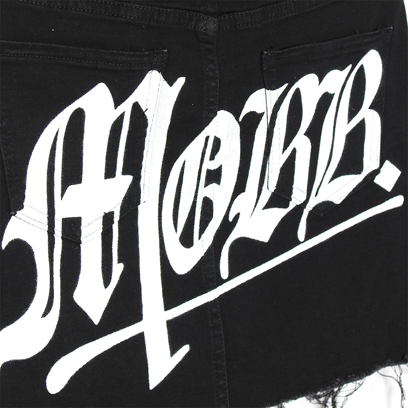 OLD OG DENIM SKORTS -BLACK-(LADIES)