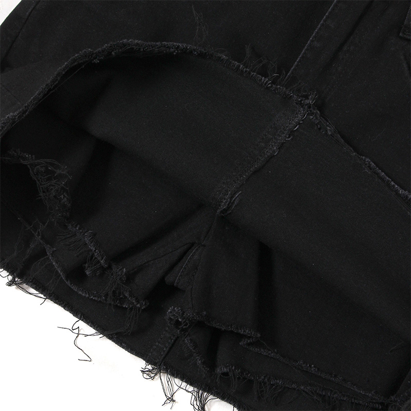 OLD OG DENIM SKORTS -BLACK-(LADIES)