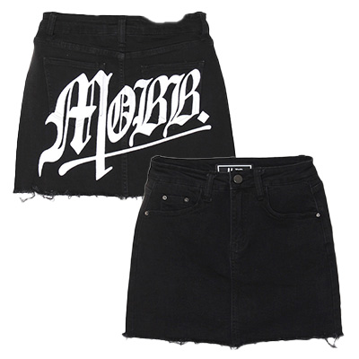 OLD OG DENIM SKORTS -BLACK-(LADIES)