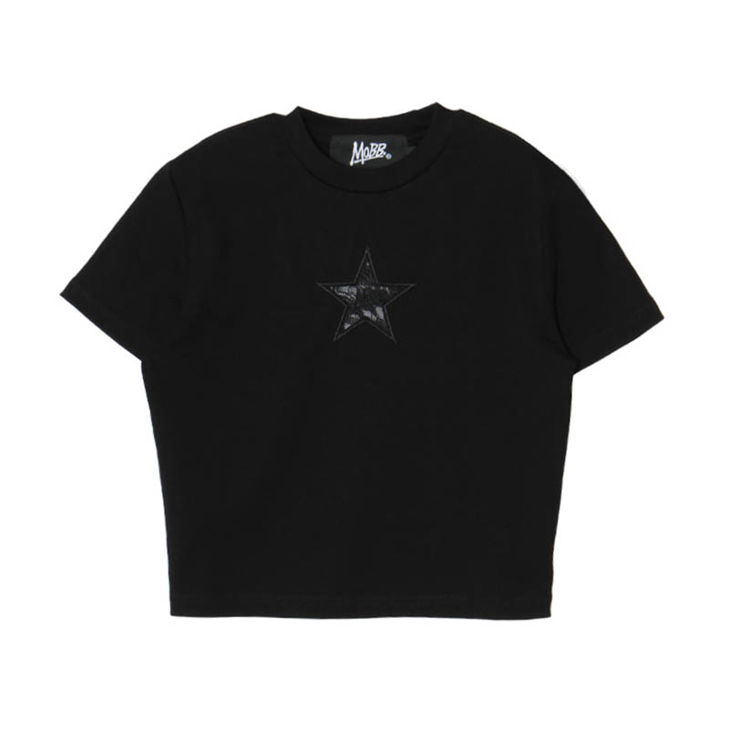 STAR LACE T-SHIRT -BLACK- (LADIES/KIDS)