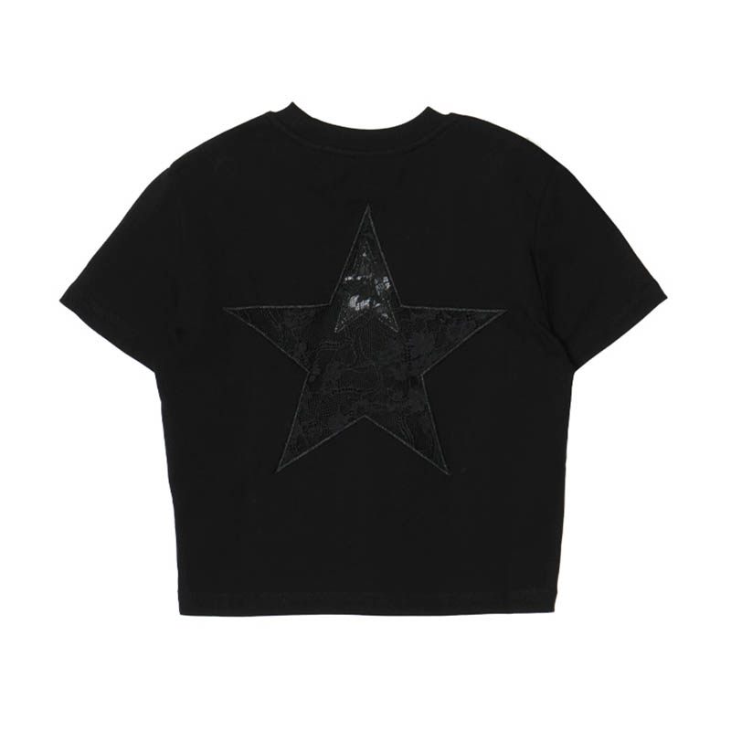 STAR LACE T-SHIRT -BLACK- (LADIES/KIDS)