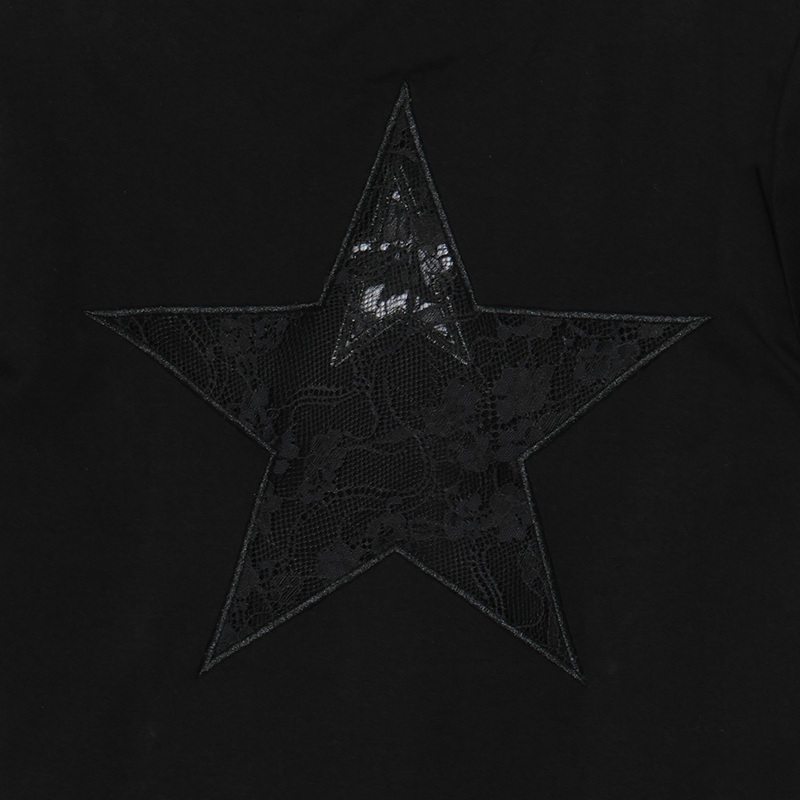 STAR LACE T-SHIRT -BLACK- (LADIES/KIDS)