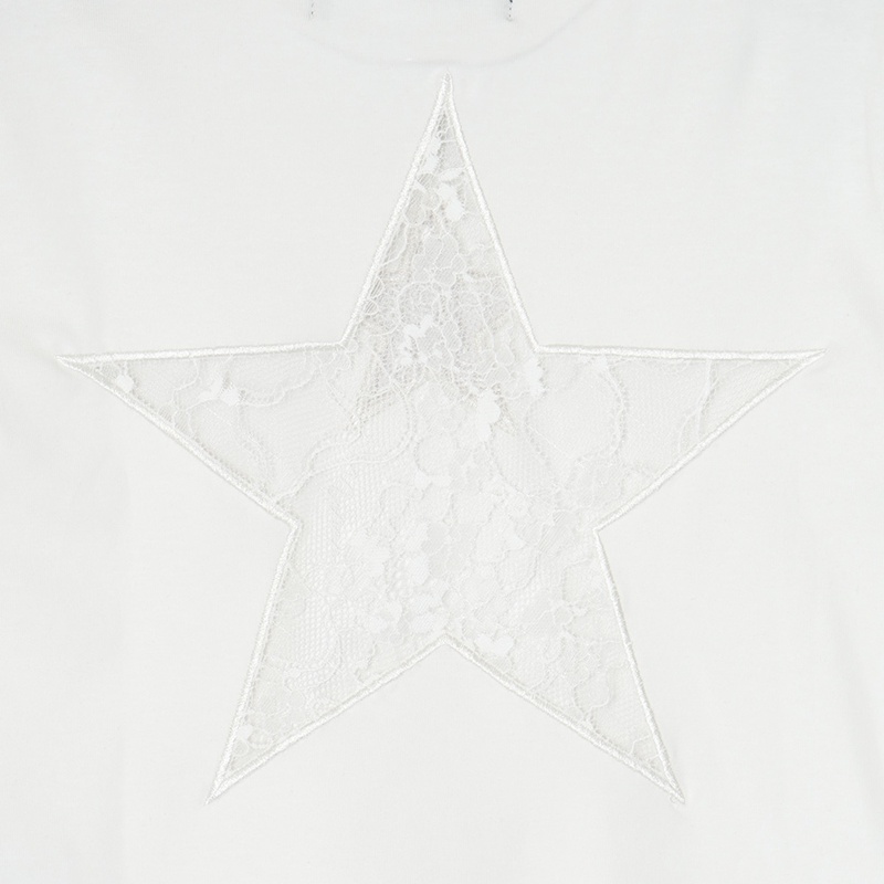 STAR LACE T-SHIRT -WHITE- (LADIES/KIDS)