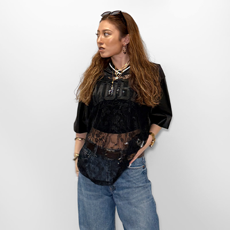 LACE HOCKEY SHIRT -BLACK- (LADIES/KIDS)