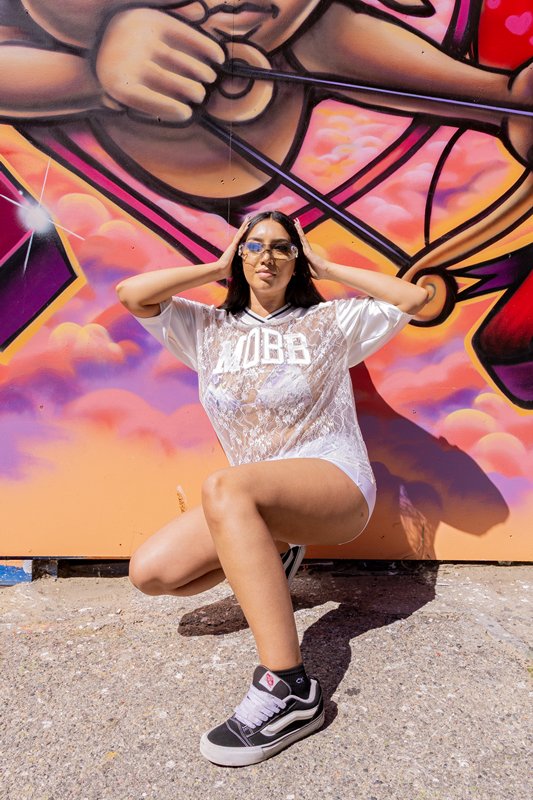 LACE HOCKEY SHIRT -WHITE- (LADIES/KIDS)