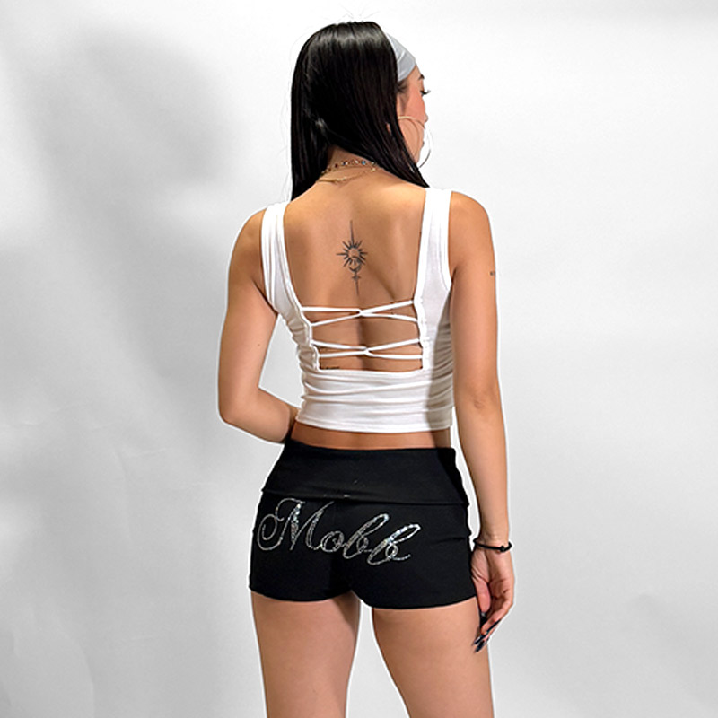 OG STUDS LACE UP TANKTOP -BLACK-（LADIES）