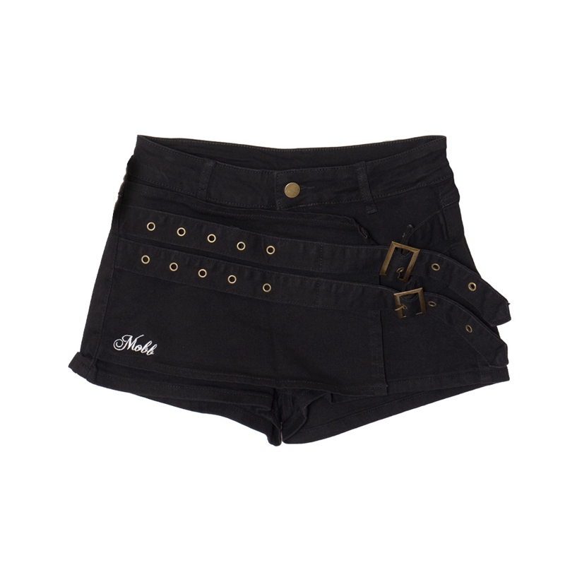 DOUBLE BELT SKORT -BLACK- (LADIES/KIDS)