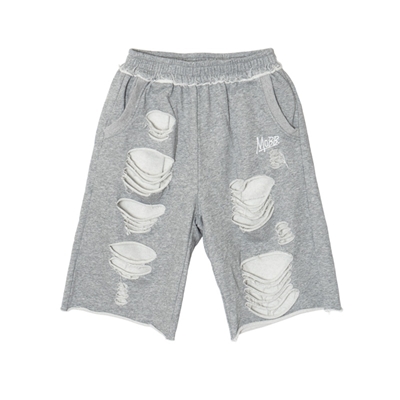 OG DAMAGE SWEAT SHORTS -GREY- (LADIES)