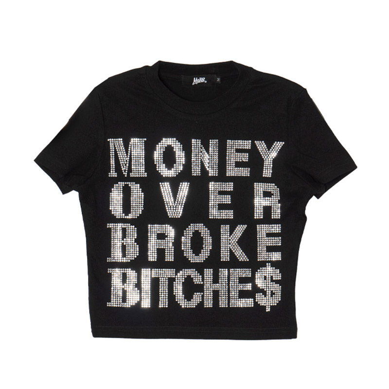 MOBB STONE CROPPED T-SHIRT -BLACK- (LADIES)