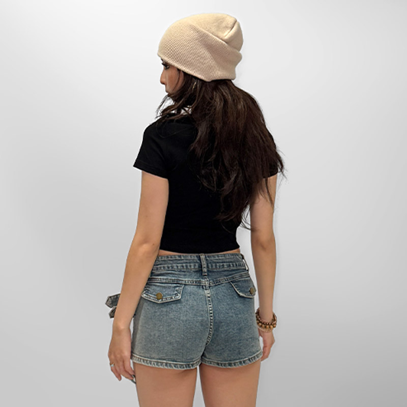 MOBB STONE CROPPED T-SHIRT -BLACK- (LADIES)